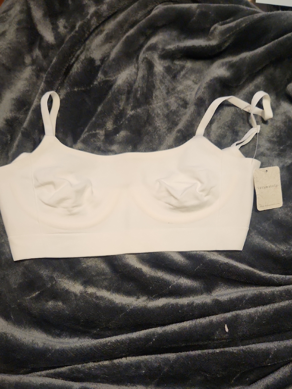 Seamless White Molded Bralette with Adjustable Straps